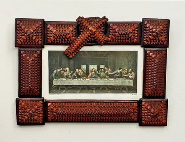Two Color Tramp Art Frame with Last Super Print