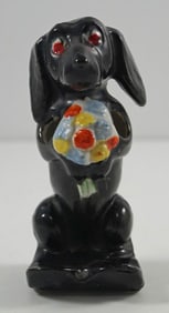 Antique Dachshund Dog Porcelain Toothbrush Holder