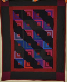 Vintage Holmes County, OH Amish Log Cabin Quilt
