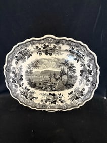 View Of Newburgh NY Historical Staffordshire Platter