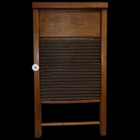 Farmhouse White Wood Products Wash Board Spice Cabinet