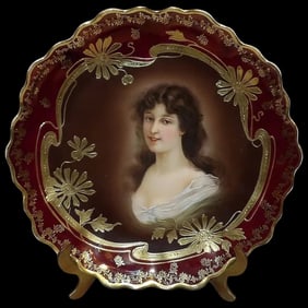 Antique Royal Vienna Porcelain Cabinet Portrait Plate Amicitia