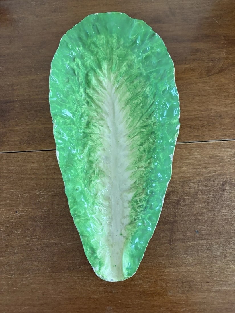 Napoli Lettuce Leaf Majolica Tray (1 of 4)