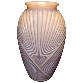 Anchor Hocking 80's Ribbed Seashell Glass Vase