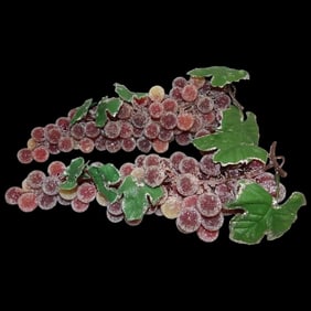 Two Bunches of MCM Sugar Beaded Purple/Red Grapes