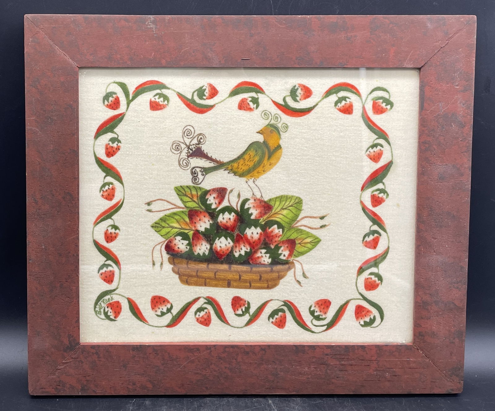 PA Folk Art BILL RANK THEOREM PAINTING DISTELFINK SIGNED (1 of 7)