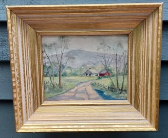 oil painting Winter Scene LaMont Adelbert Warner