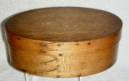 7 ½” Oval 5 Finger Box in Original Mustard Paint