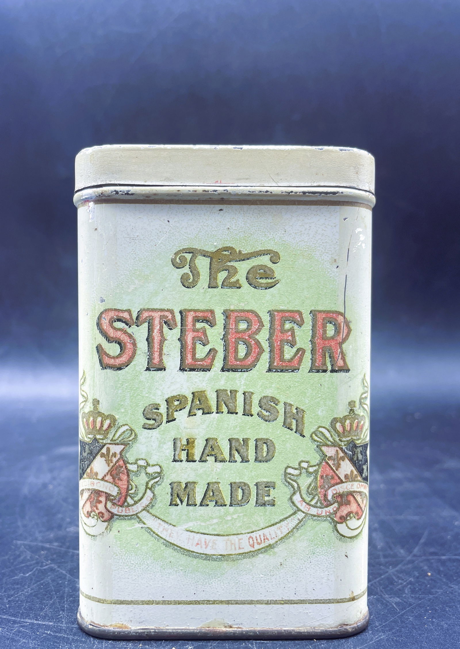 Antique Steber Tobacco Tin Cigar Spanish Hand Made Scarce Pa Lithograph (1 of 8)