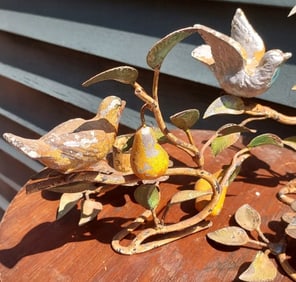 Decorative Art Sconces Candle Birds Pears aluminum 1920