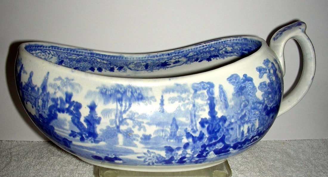 Transfer Decorated Staffordshire Bourdaloue, c.1820 (1 of 9)