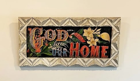 Tramp Art Frame God Bless Our Home