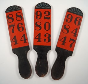 3 Wooden Carnival Game Wheel Betting Paddles #2