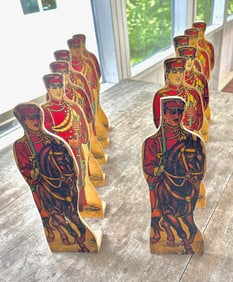 12 19TH C. Cardboard Soldiers w/Stands