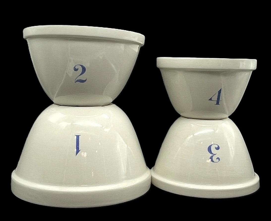 Burleigh Ware Numbered White Ironstone Mixing Bowls (1 of 8)