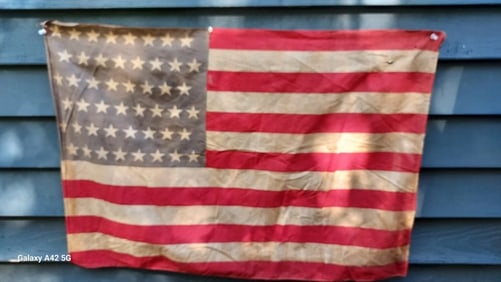 48 Star Parade Flag cotton 32 x 22" rare size and pattern