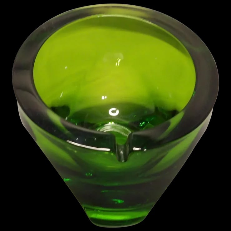 Viking Large Green Glass Ord Ashtray (1 of 7)