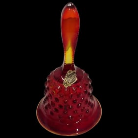Fenton Amberina/Ruby Hobnail Glass Bell