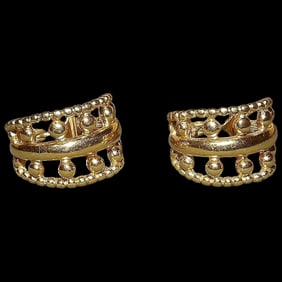 Monet Gold Tone Hoop Clip on Earrings – Signed