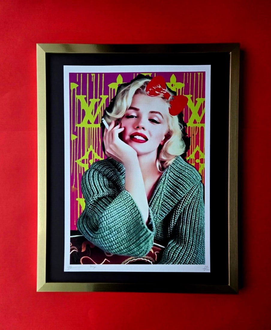 Death NYC Large Framed 16x20in Pop Art Hand Signed MARILYN MONROE COA #8 (1 of 5)