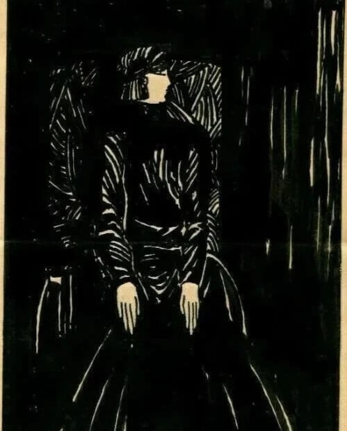 Vintage Drawing by PICARD (MARCELLE) - Infirme aux Mains de Lumière 1923 Rostan (1 of 8)