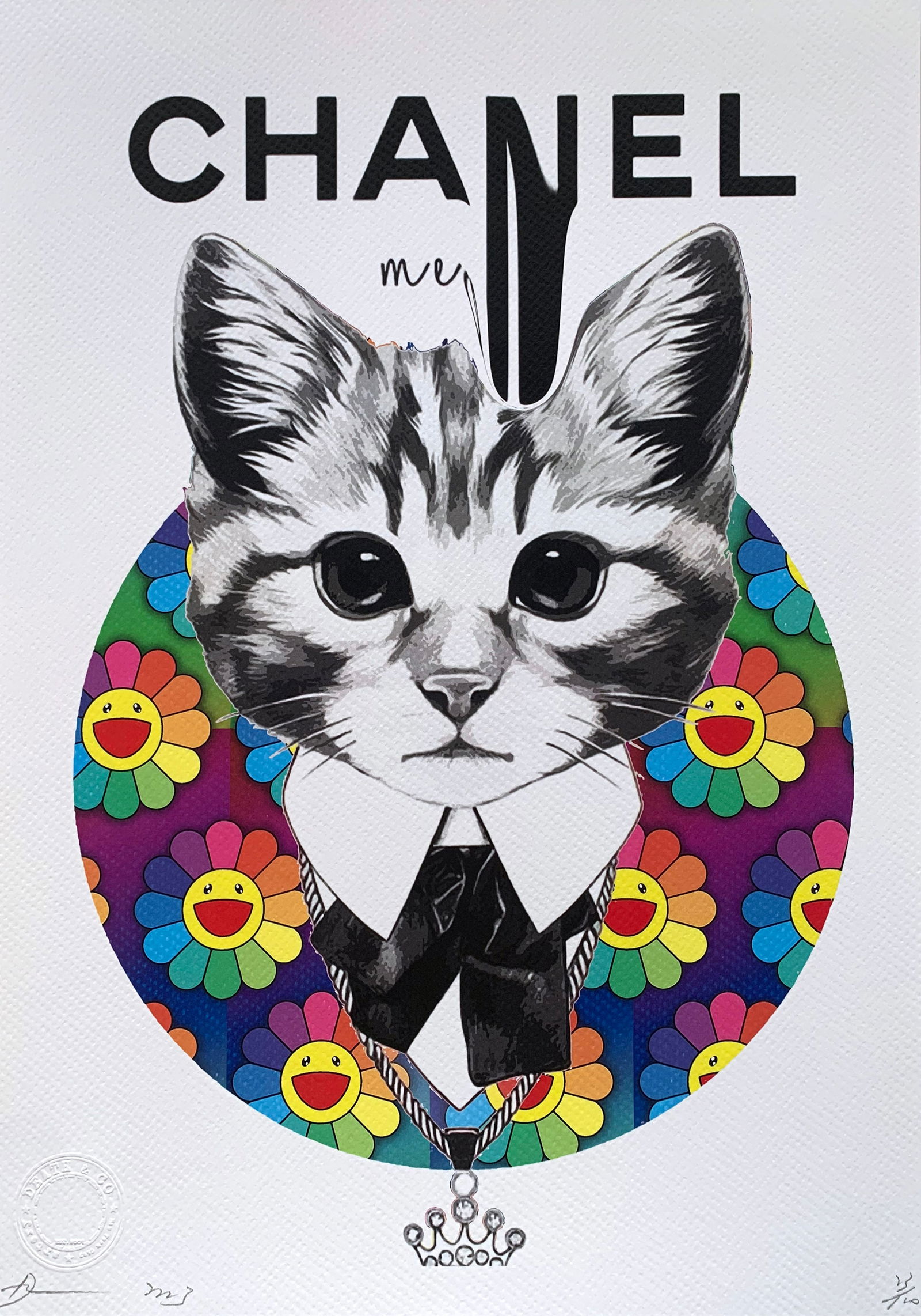 Death NYC Cat Murakami: Title: Death NYC Cat Murakami Date/Period: 21st Century Materials: Giclee on Fine art 300 gsm paper Size: 17 3/4 x 12 1/2 inches Artist: Death NYC, limited edition giclee on paper, out of eddition of