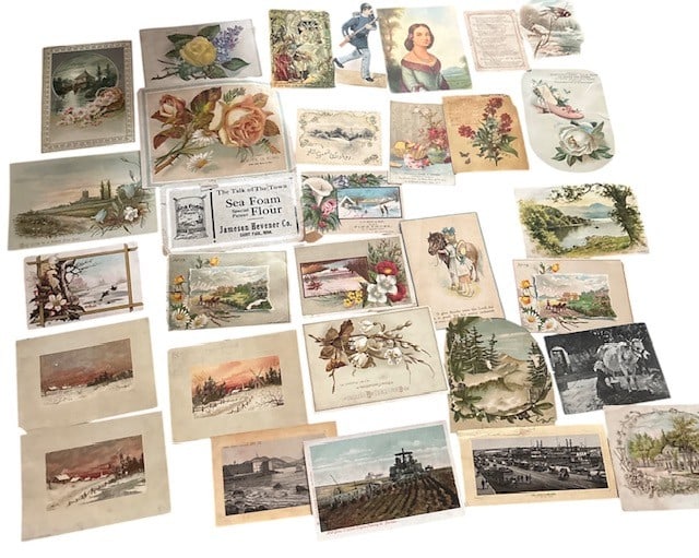 Victorian Scrapbook: Title: Victorian Scrapbook Description:Over 30 pieces of Victorian scrapbook cards - blank backs Reserve: $8.00 Shipping: Domestic: Flat-rate of $8.00 to anywhere within the contiguous U.S. Internatio