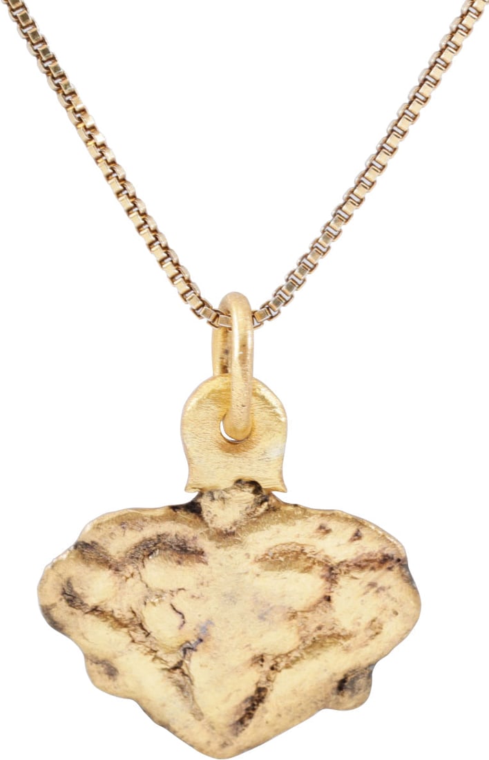 RARE ANCIENT VIKING HEART PENDANT NECKLACE, C.850-1050 AD (1 of 4)