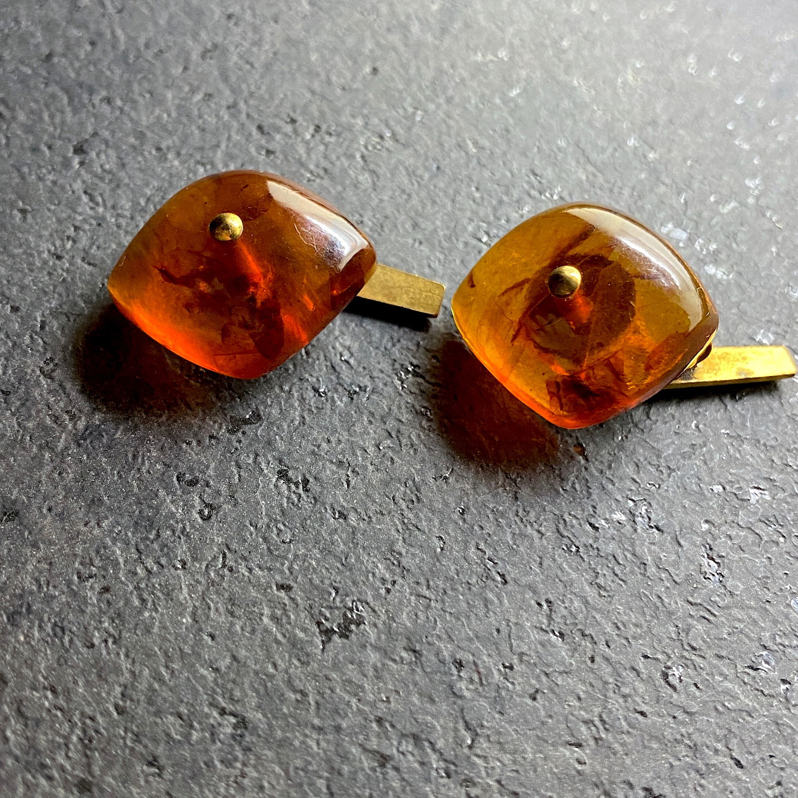 Marvellous Vintage Amber Cufflinks (1 of 6)