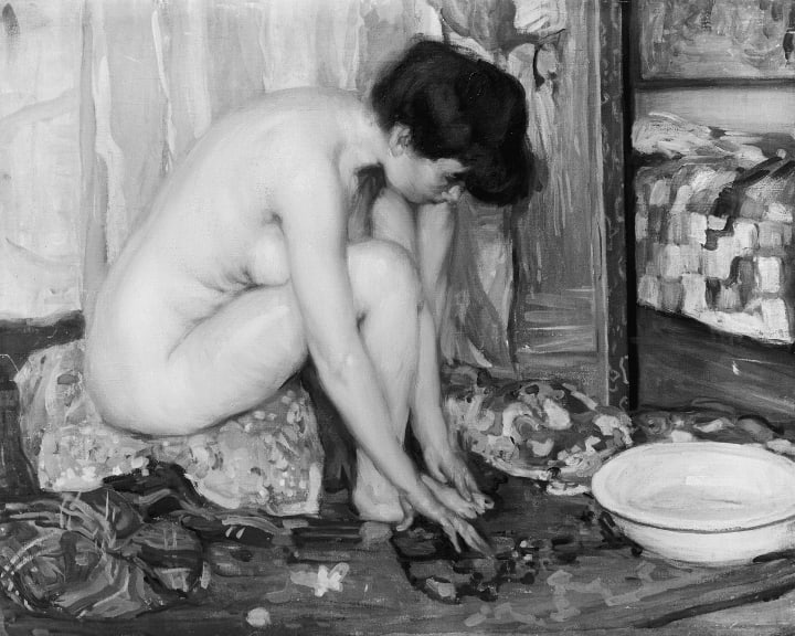 SMALL FEMALE FIGURE, (AFTER PAINTING BY WORCESTER) (1 of 1)