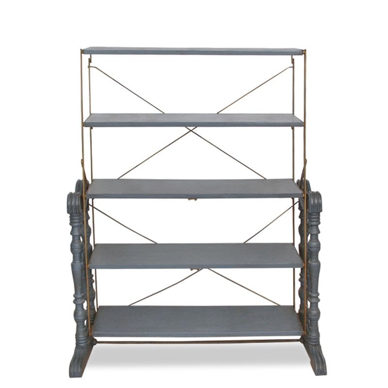 The Combination Table Co. Multi-Position Folding Shelf Table, Circa 1900: Title: The Combination Table Co. Multi-Position Folding Shelf Table, Circa 1900 Description:The Holly Hunt Mr. Benny Armchair, designed by the esteemed John Hutton, combines understated luxury with co