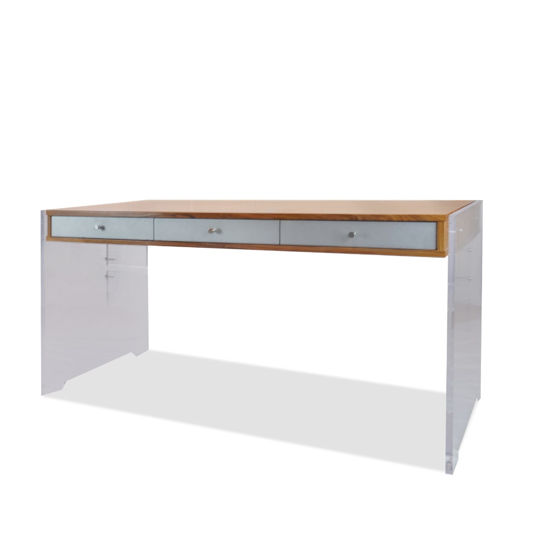 Executive Desk By Poul Norreklit Attributed to Georg Petersen: Title: Executive Desk By Poul Norreklit Attributed to Georg Petersen Description:This custom-made Brueton armoire is a striking example of modern craftsmanship and sleek design. Finished in a rich, da