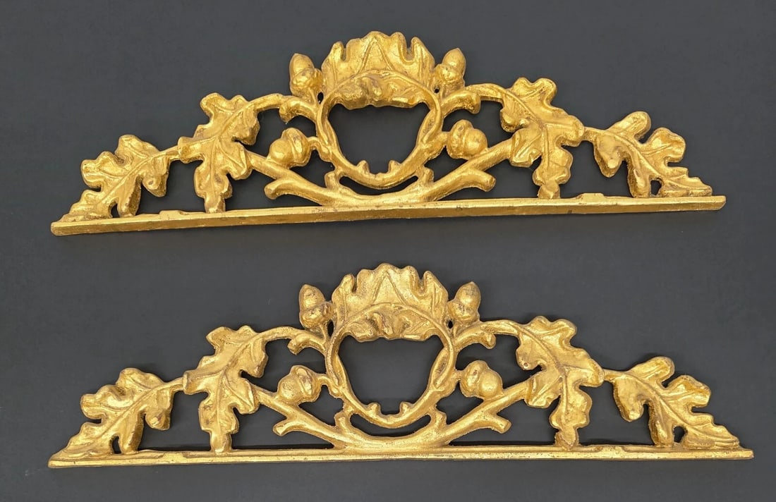 Pair Antique Italian Gold Gilt Door Molding Architectural Wood Panel Early 19th (1 of 11)