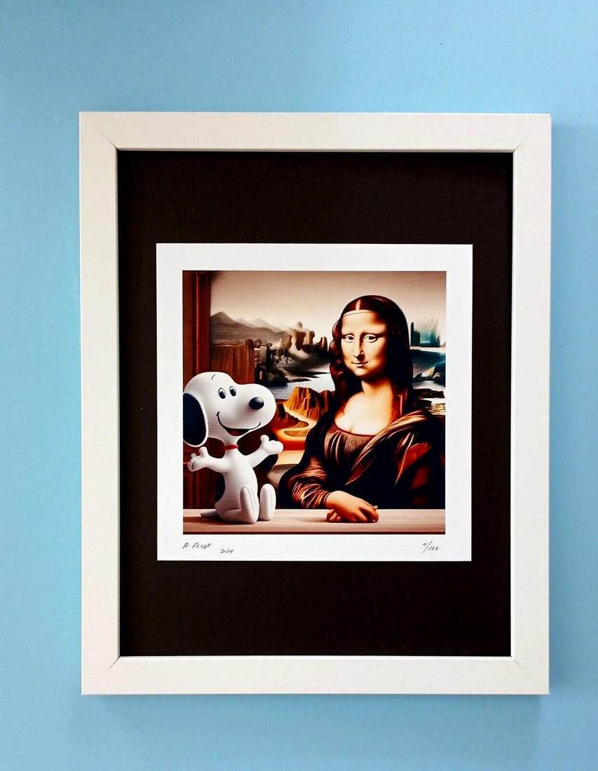 AIDAN FLUX | Hand Signed Original Print Framed | Ltd. Ed. of 100 | COA A Snoopy (1 of 4)