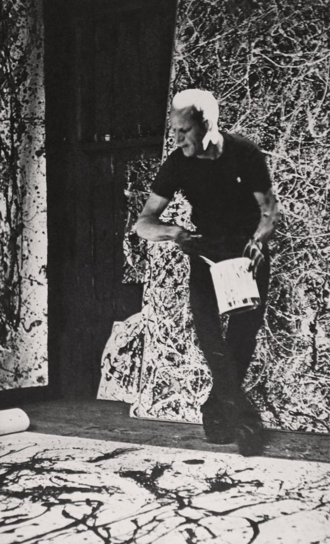 HANS NAMUTH - Jackson Pollock: Title: HANS NAMUTH - Jackson Pollock Description: Artist: HANS NAMUTH Print Title: Jackson Pollock Medium: Sheet-fed Gravure Printing Date: 1950's Printed in USA Image Size: 10.75 x 6.5 inches Hans Na