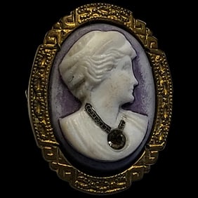 Vintage Ornate Filigree Cameo Pin/Brooch