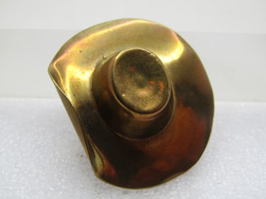 Vintage Brass Cowboy Hat Brooch, 1940's-1950's