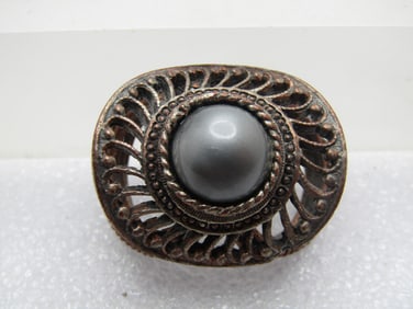 Vintage Silver Tone Scarf Slide, 1960's-1970's