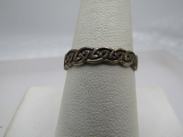 Vintage Celtic Knot Band Ring, Sz. 9, Signed