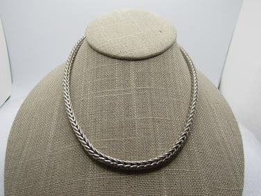 Vintage Foxtail Link Necklace, Magnetic Clasp,  5mm, 16.5", 1980's-1990's