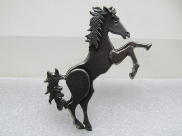 Vintage Pewter Horse Brooch, Signed Metzke, 1960-s-1970's