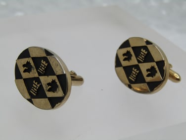 Vintage Knights & Rooks Harlequin Cufflinks Signed Swank, 1950's-1960's