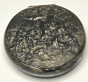 Vintage Sterling Silver Denmark Repousse / Snuff box