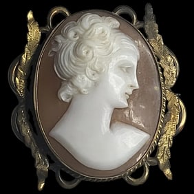 Large Ornate Vintage Cameo Brooch/Pin