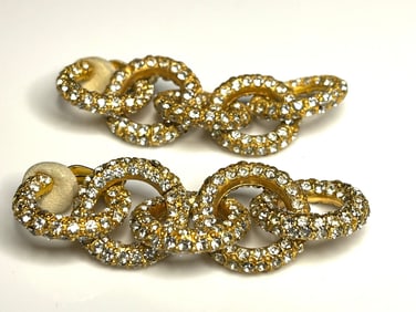 Vintage Rhinestone Statement Earrings