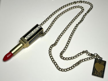 Vintage Yves Saint Laurent Lipstick Necklace