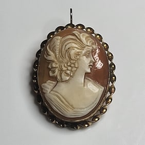 Vintage  Gold Filled Cameo Brooch/Pin/Pendant