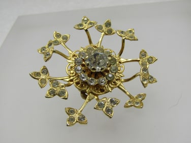 Vintage Large Rhinestone Single Earring, Great as Dress Clip Too