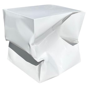 Abstract Stainless Steel Coffee or Side Table in White Gloss Finish, Italy