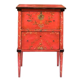 Neo-Classical Style Hand Painted Petite Commode or Side Table by Patina